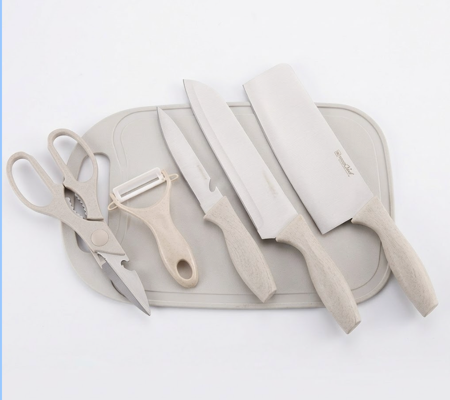 Set de Cuchillos Profesionales con Pedestal y Tabla de Picar