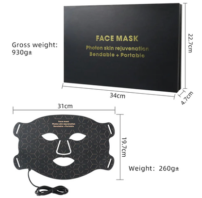 Máscara LED Facial 7 Colores — Terapia Antienvejecimiento y Anti-Acné