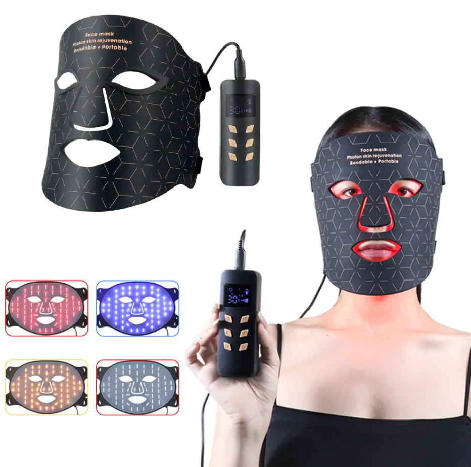 Máscara LED Facial 7 Colores — Terapia Antienvejecimiento y Anti-Acné