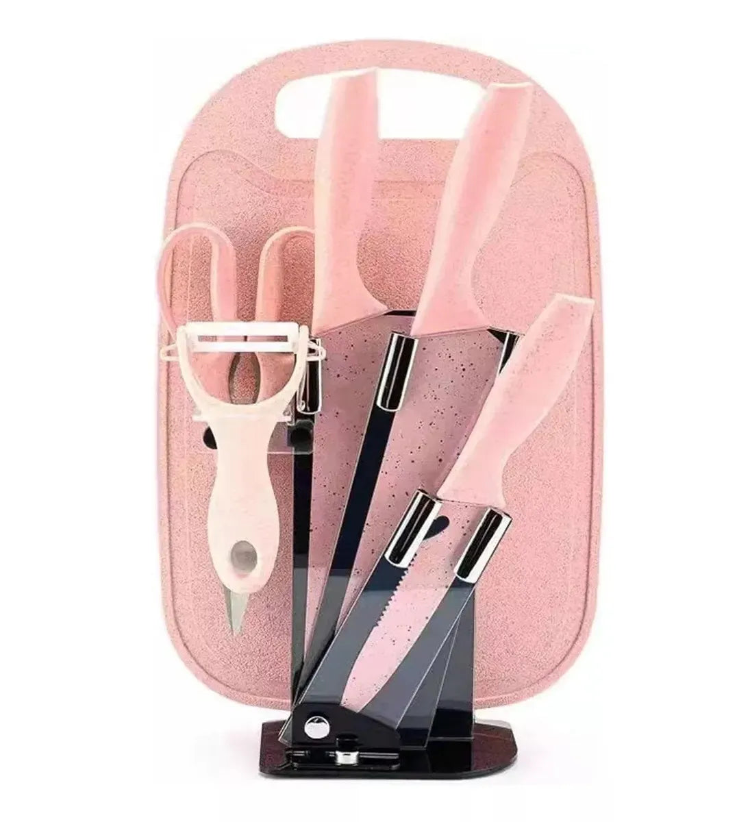 Set de Cuchillos Profesionales con Pedestal y Tabla de Picar