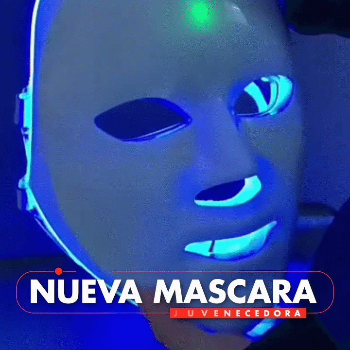 Máscara LED Facial 7 Colores — Terapia Antienvejecimiento y Anti-Acné