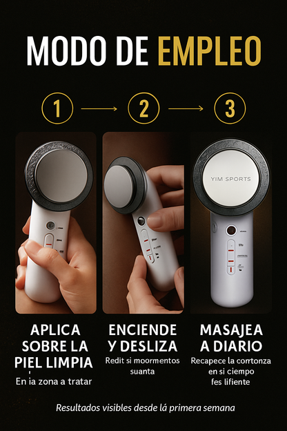 Masajeador Reductor 3 en 1 | Ultrasonido, Infrarrojo y EMS Anticelulitis