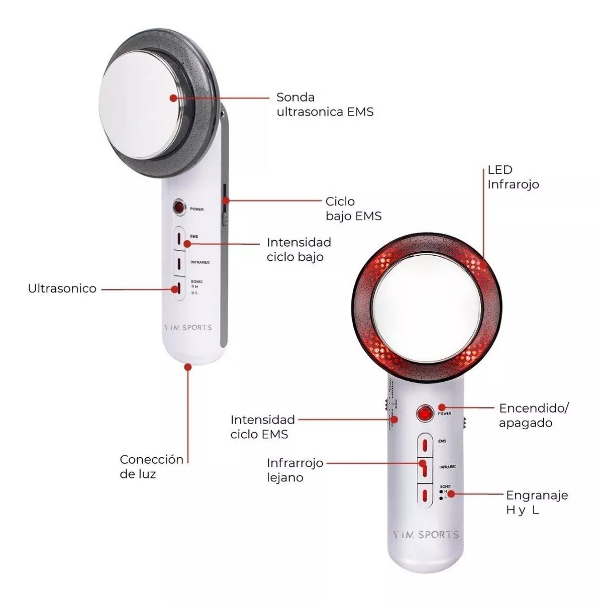 Masajeador Reductor 3 en 1 | Ultrasonido, Infrarrojo y EMS Anticelulitis